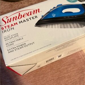 Sunbeam Blue and Black Steam Iron, NIB!! NEVER USED!!